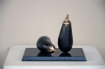 JAR 91-19 20x26x19cm, 2 eggplants, black stone & bronze, 2019 Dhs17000