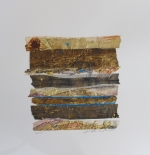 LTK 55-15 Strata 2 Mixed Media & gold Leaf on paper 30x42Cms Dhs3500