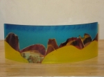 MG15 Hatta - Panoramic Curved Form dhs 3750 Handmade Fused Glass 38x14 cms