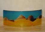 MG16 Sandhills - Panoramic Curved Form dhs 3750 Handmade Fused Glass 38x14 cms